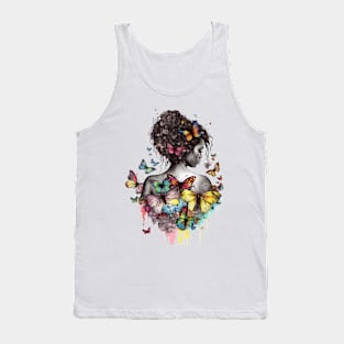 Butterfly Black Girl #4 Tank Top